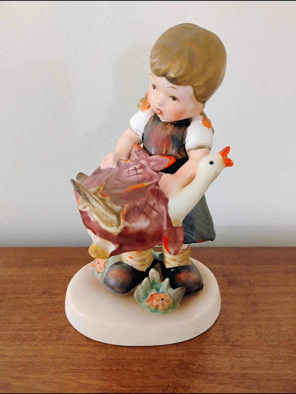 *VINTAGE* 1950s NAPCO "PARTING FRIENDS" GIRL GOOSE DUCK ceramic figurine